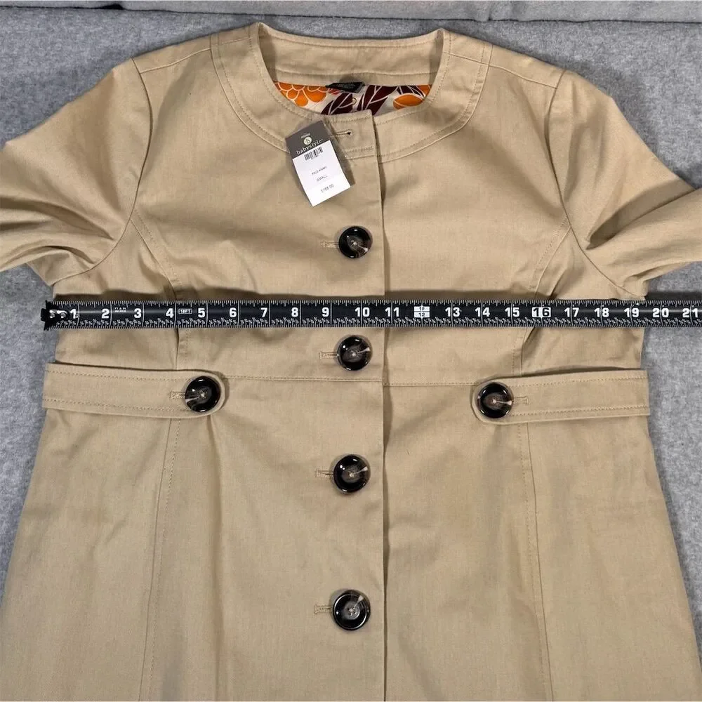 Babystyle Maternity Khaki Trench Coat Jacket Size S NWT - Picture 11 of 15